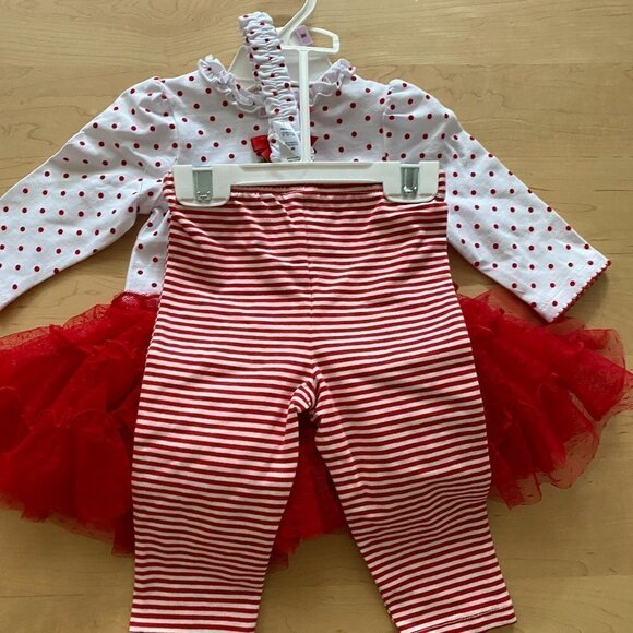 MERRY Christmas 3-Piece Girl's My First Christmas Top Pants Headband - Picture 5 of 9